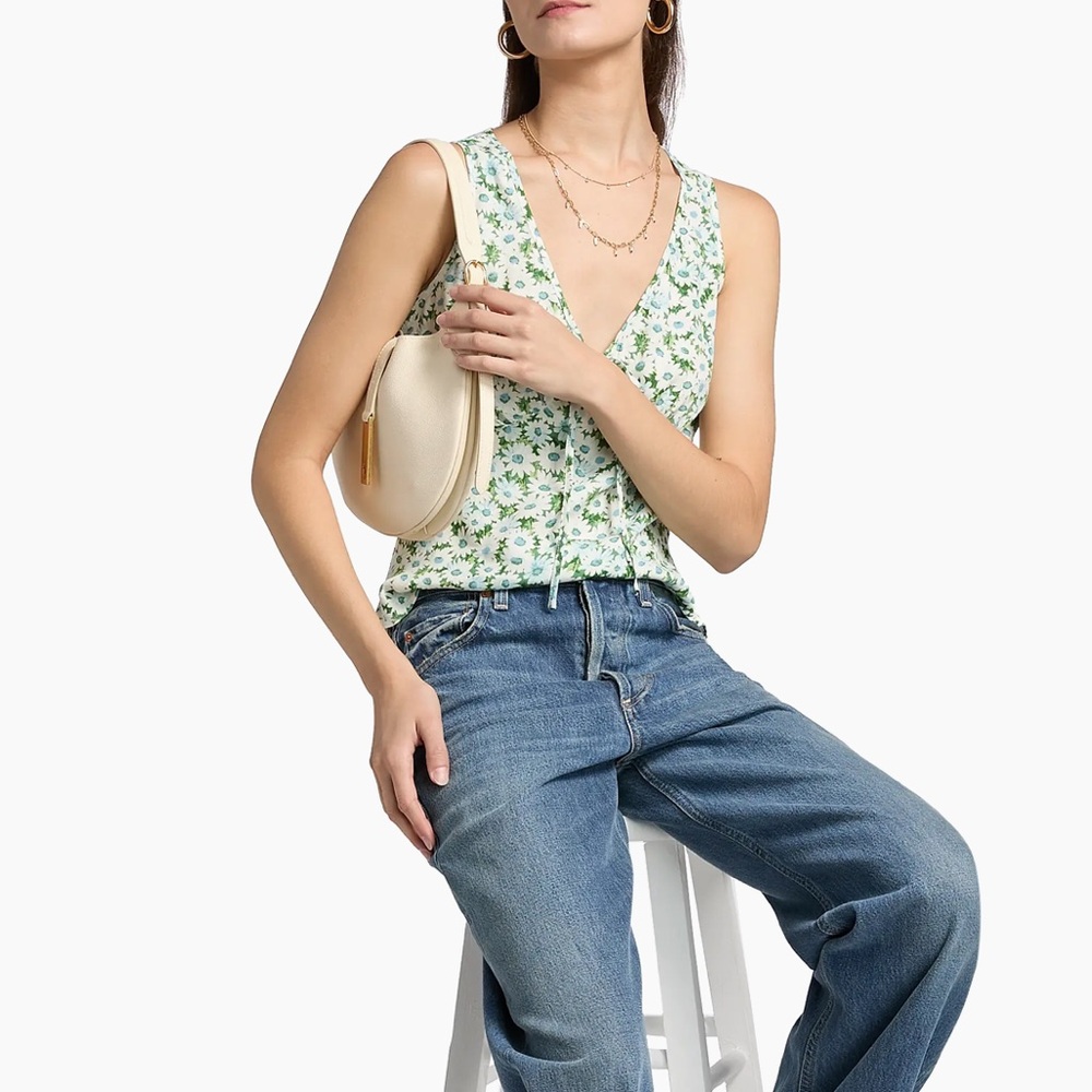 ✨ NWOT Reformation Miri Floral Tie-Front Top – Daisy Meadow • Size 10 - Picture 15 of 17